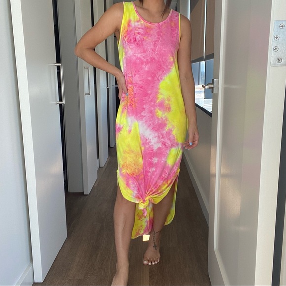 Neon Summer Maxi Dress Size Small - Picture 3 of 4